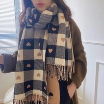 겨울 새로운 따뜻한 스카프 격자 무늬 사랑 코어 회전 원사 두껍게