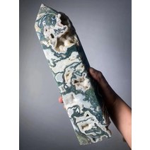 아름다운 대형 천연 이끼 마노 타워 힐링, 11 2500-3000g