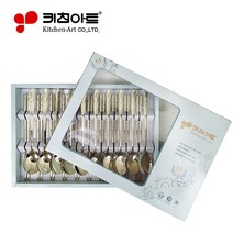 키친아트 수저세트 10벌SET 10종 스테인레스 신혼 집들이 부모님 추석 설 선물 손님맞이, 황금돼지 티타늄, 10p