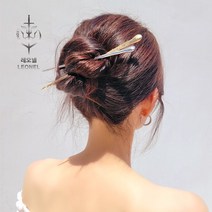 {레오넬} 라운드 심플 슬림 메탈 비녀 뒤꽂이 헤어핀 헤어코사지