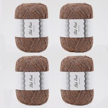 [앵콜스] 슬라브포인트 코튼실 슬라브사 의류 가방실 모자뜨기, (4볼묶음) 813 코코아, 1개