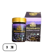 쌈바스 아사이베리분말 100g3병 브라질 아사이베리가루 베리류 아사이볼 아싸이베리 아마존 순수과육 아사히베리 아사베리 아사이베, 100g, 3개