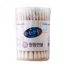 100P 7.5cm 원형 위생 자작 나무 면봉 간편클렌징 무형광 눈썹올리기 셀프메이크업 멸균 친환경 귀청소
