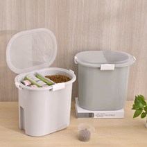 펫드라이룸 pet dog food storage container 6l dry cat food box bag 습기 방지 씰 airtight with Measuring cup, 2.5l-녹색