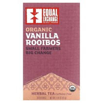 이지몰 Equal Exchange (이퀄 익스체인지) 유기농 카모마일 허브 티 카페인 무함유 티백 20개 24g(0.85oz) No.76487, 바닐라 루이보스