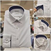 NC불광점 예작**신상 50%세일**비침 덜하고~폴리우레탄 사방스판!!카라커프스 배색 트윌솔리드 화이트 슬림핏 긴팔 셔츠 YJ1FBP583WH