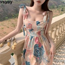 vsyoy 프렌치 나시 프린트 원피스