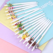 근이몰 16종류 캐릭터 볼펜 노크식 중성펜(0.5mm), 마녀고양이