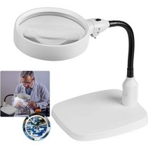 I&H 탁상용돋보기 스탠드확대경 독서 LED 확대경, 8X 스탠드돋보기