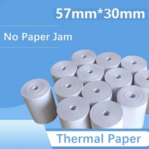 4 롤 57x30mm 열전 사 용지 인쇄 레이블 모바일 POS 프린터 사무실 저장소 슈퍼마켓 편지지 영수증