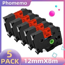 프린트 부품 Phomemo P31 라미네이트 라벨 테이프 AZe 231 호환 형제 호환, 01 12mm, 03 5PC Red Tape
