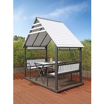 옥상 카페 야외 원두막 조립식 정자 티 테이블 세트, K_바닥/테이블