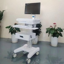 노트북 카트 응급실 진료실 모니터 거치대 이동식, 유압 리프트 트롤리