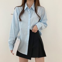 작은방 OTM 비비드 파스텔 코튼 베이직 기본 긴팔 셔츠 남방