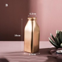 국화화분 꽃화분 집들이화분 황금 유리 꽃병 홈 장식 꽃병 유럽 방 장식 현대 웨딩 장식 수경 식물 컨테이너 장식품, b