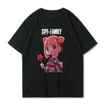 스파이패밀리 하라주크 아나포저 긴팔 후드티 의상 Anime spy x family anya smug t-shirt women casual cartoon short sleeve