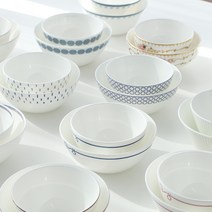 한국도자기 본차이나 공기 대접 밥그릇 국그릇, 대접 1p, 레이스