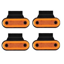 지노기업/클리언스 램프/20LED/12V/24V/겸용/차폭등/고무등/마커램프/사이드등/엠버 미등/면발광/측면등/백색/황색/적색/브라켓/화물차/대형트럭/1톤/윙바디/탑차/포터2/봉고, 엠버20LED(엘로우)4개