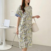 미라클세븐 [M7] 여성 피서룩 롱 나염 마원단 SS 트립 원피스