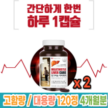 고함량 실리마린 2개월분 대용량 식약처 인증 어바틀 밀크씨슬 리버케어 미국직수입, 2상자(120캡슐) 4개월분_사은품패치, 4개