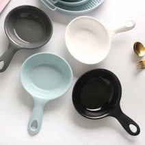 팬쿠프 손잡이 달린 앞접시 먹방그릇 분식 브런치 식기 간식플레이트 캠핑그릇 입짧은햇님, 화이트