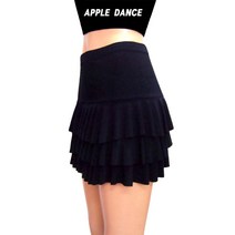 국산 애플 Dance 미니 3단 캉캉 댄스스커트 3단 물결 레이스 댄스복 에어로빅복 째즈복 단체복 행사복