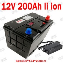 딥싸이클배터리 캠핑용 차량용 산업용 GTK 12V 200AH 리튬 이온 배터리 ABS 케이스 1200W 인버터 지게차 AG, 01 with voltage display