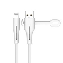 애플 아이폰 케이블 전용 단선방지 보호 실리콘캡 케이블타이 USB Type-C 8핀, 화이트, USB to C