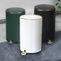 이태리인테리 인테리어 휴지통 페달 쓰레기통, 화이트, 15L