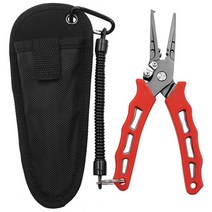 스테인레스 스틸 낚시 플라이어 텅스텐 카바이드 커터 크림 퍼 리무버 바닷물 방지 장비, 02 빨간