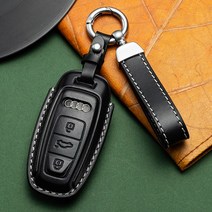 아우디 스마트 고급 가죽 키케이스 A3 A4 A5 A6 A7 A8 Q3 Q5 Q7 키링 키홀더 차량용품 열쇠고리, A타입, 블랙-02