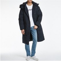 캘빈클라인진 [[미리 준비하세요!!! 역시즌 초특가세일~~ 품절임박!!!]] 남성 블랙 후드 롱다운 점퍼