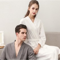 호텔식 가벼운 와플 여름 사계절 목욕 3초 샤워가운 욕실 커플 골프 바스 남녀공용 로브 와플가운XL(여성) 허밍바스, 1개, 그레이