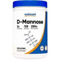 뉴트리코스트 D-만노스 파우더 250G, 단색, 8.8온스 1개 팩