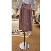 써스데이아일랜드 턱 디테일 미디 스커트 (T224MSK301W)(2146942)