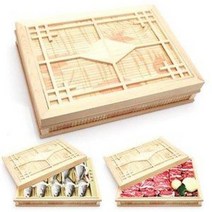 창살 원목사각상자 (명절 선물 박스 케이스 곶감 떡 인삼), 중1P