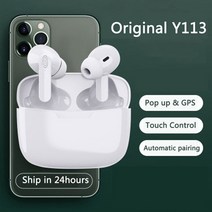 tws fone 블루투스 이어폰 무선 헤드셋 슈퍼 포드 y113 이어폰 터치 스테레오 이어버드 for xiaomi fone bloototh sem fio, 흰색 y113