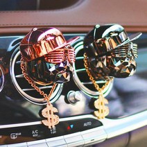 아이나비 힙합독 목걸이 풀구성 차량용 송풍구 방향제, 블랙크롬_키스더레인_로즈골드목걸이