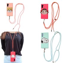 아이폰X 아이폰XS 케이스 3종세트 (목걸이줄) (캐릭터 스마트톡 포함) (실리콘 폰커버)