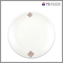[돌산멜라민] 더블체크(백) - 골든원형접시 (업소용 식당용), (DS-7800), 1개