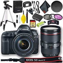 캐논 eos 5d mark iv dslr 카메라 + 24-105mm f4l ii 렌즈(국제 모델) + 128GB 표준 번들