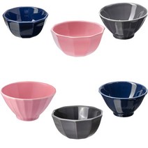 이케아 핑크 블루 그레이 밥공기 국그릇 스트림미그 도자기 그릇