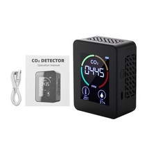 복합가스측정기 CO2 농도 미니 이산화탄소 검출기 및 대기 질 모니터 2.8 인치 LCD, 02 Black