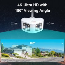 펫캠 펫cctvLS 비전 4K 8MP WiFi 보안 카메라 180 ° 초광각 무선 IP 스마트 인간/차량/애완 동물 감지, 04 8MP Add 128G Card_04 영국 플러그