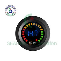 [고급형] 볼트게이지 LED 전압계 디지털 컬러 디스플레이 5-36V DC, 1개