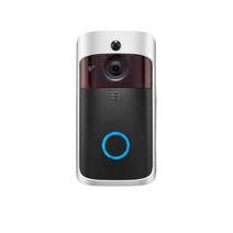 무선 초인종 도어벨 무선벨 비디오 카메라 hd wifi 동작 감지기 오디오 앰프 iosampandroid용 스피커 나이트 비전, 미국 플러그, 블랙실버