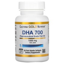 캘리포니아골드뉴트리션 (GOLD) DHA 700 피쉬 오일 1000mg 영양제, 30정, 2개