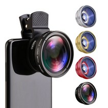 스마트폰 슈퍼 와이드 앵글 어안 광각 매크로 렌즈 접사 근접 확대 촬영 2in1 기능, 실버