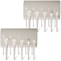 Mingman 메이크업 브러쉬 10종 세트 LS3H-6234, 2개, Light Grey