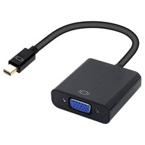 ThinkPad SurfacePro pc와 호환되는 미니 DP 디스플레이 포트-VGA (Thunderbolt 호환) 수-암 어댑터, 01 black_01 20cm